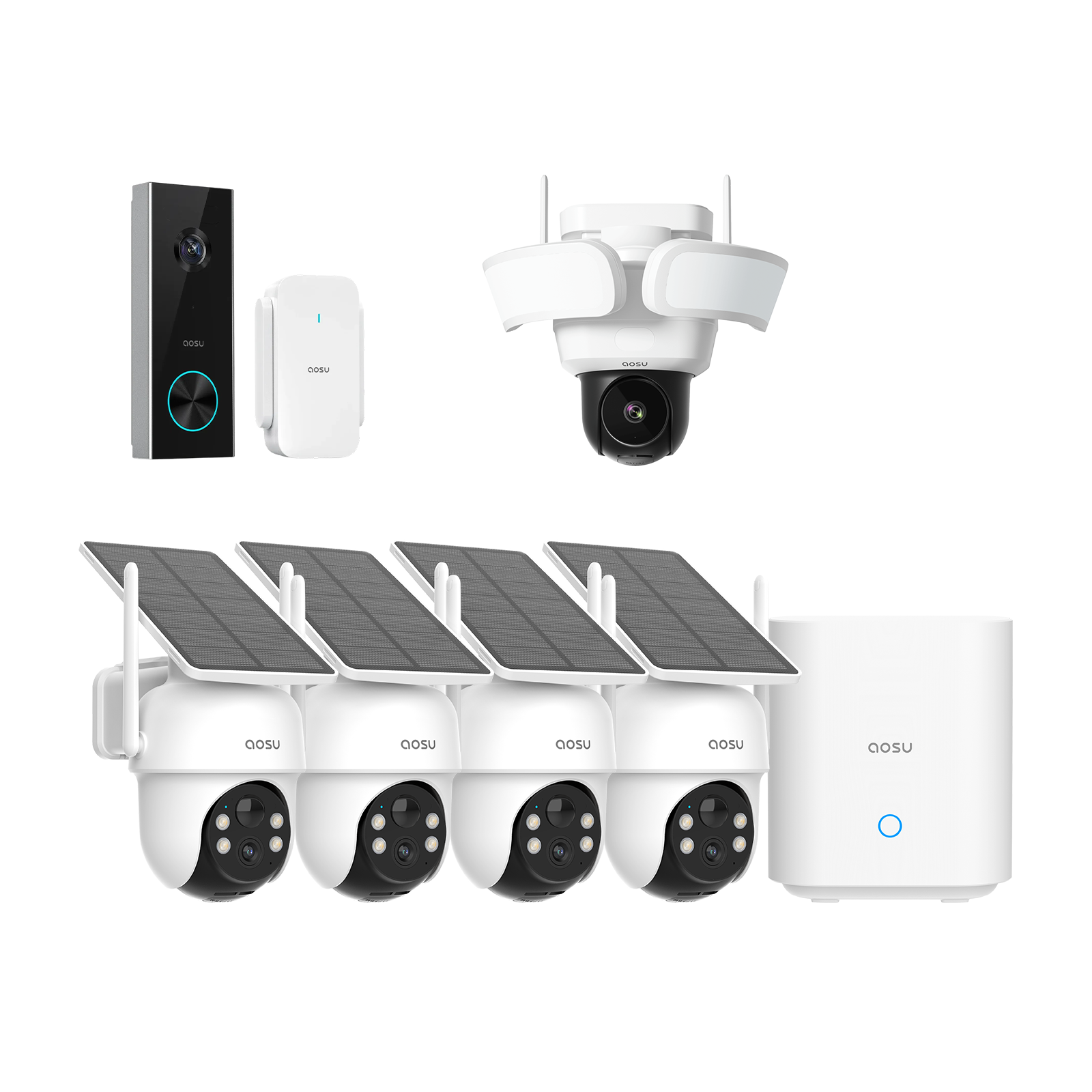 SolarCam D1 Classic Kit + Video Doorbell Pro + Floodlight Cam Pro