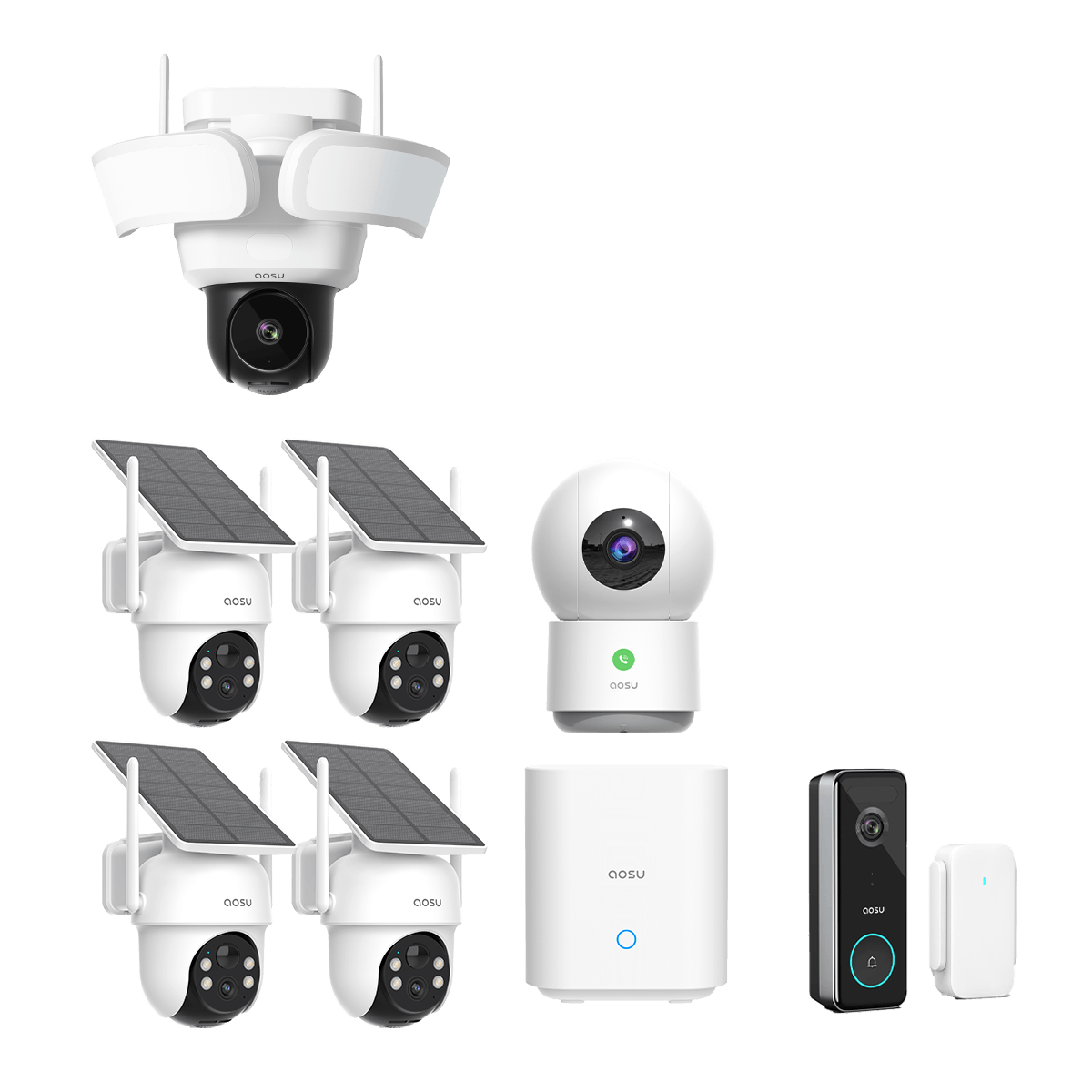SolarCam D1 Classic Kit + Video Doorbell Ultra + Floodlight Cam Pro + IndoorCam P1 Pro