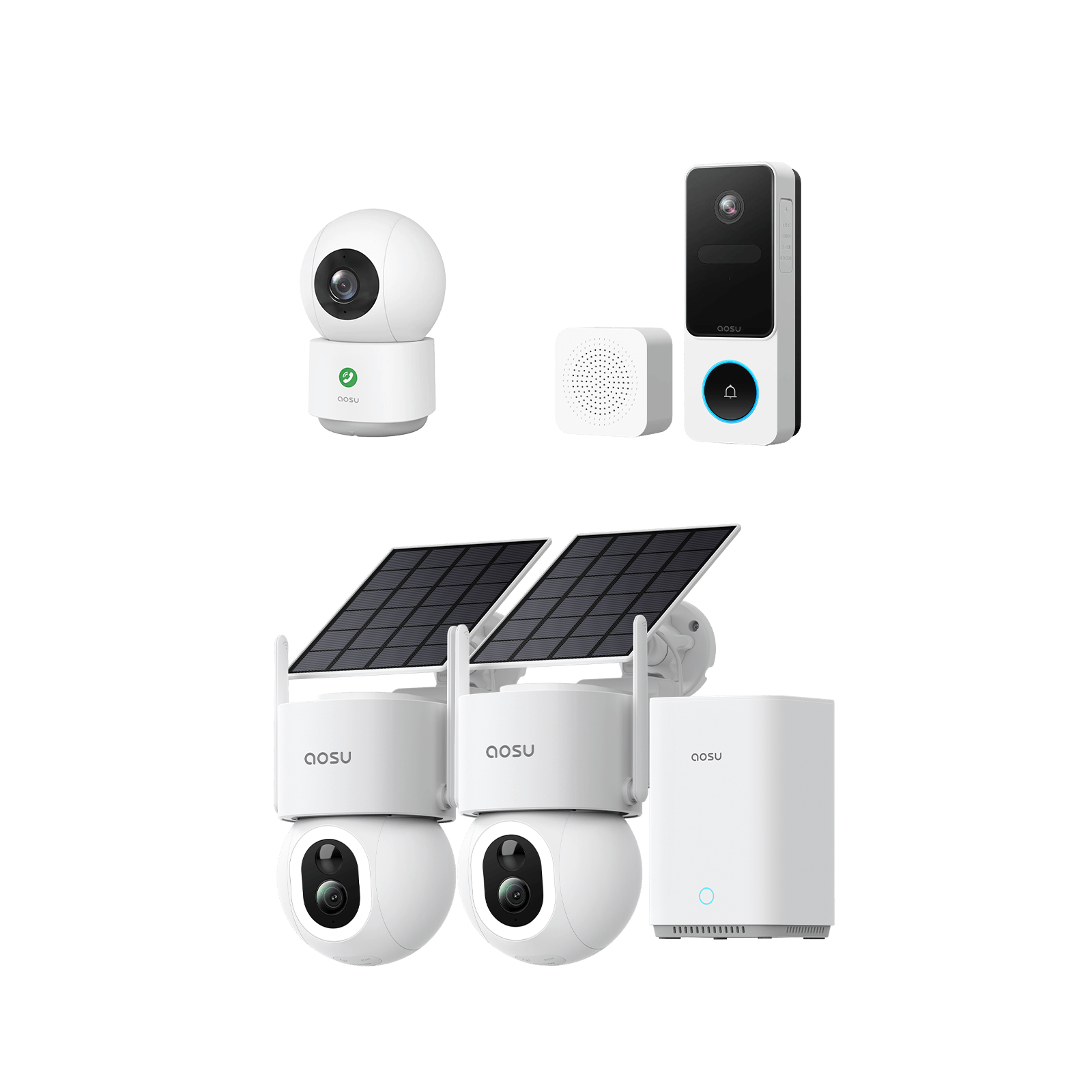 SolarCam D1 Max (Gen2. aosuBase) + Video Doorbell SE + IndoorCam P1 Pro