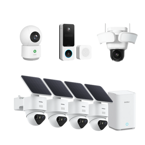 SolarCam T2 Ultra (New aosuBase System) + Video Doorbell SE + Floodlight Cam Pro + IndoorCam P1 Pro