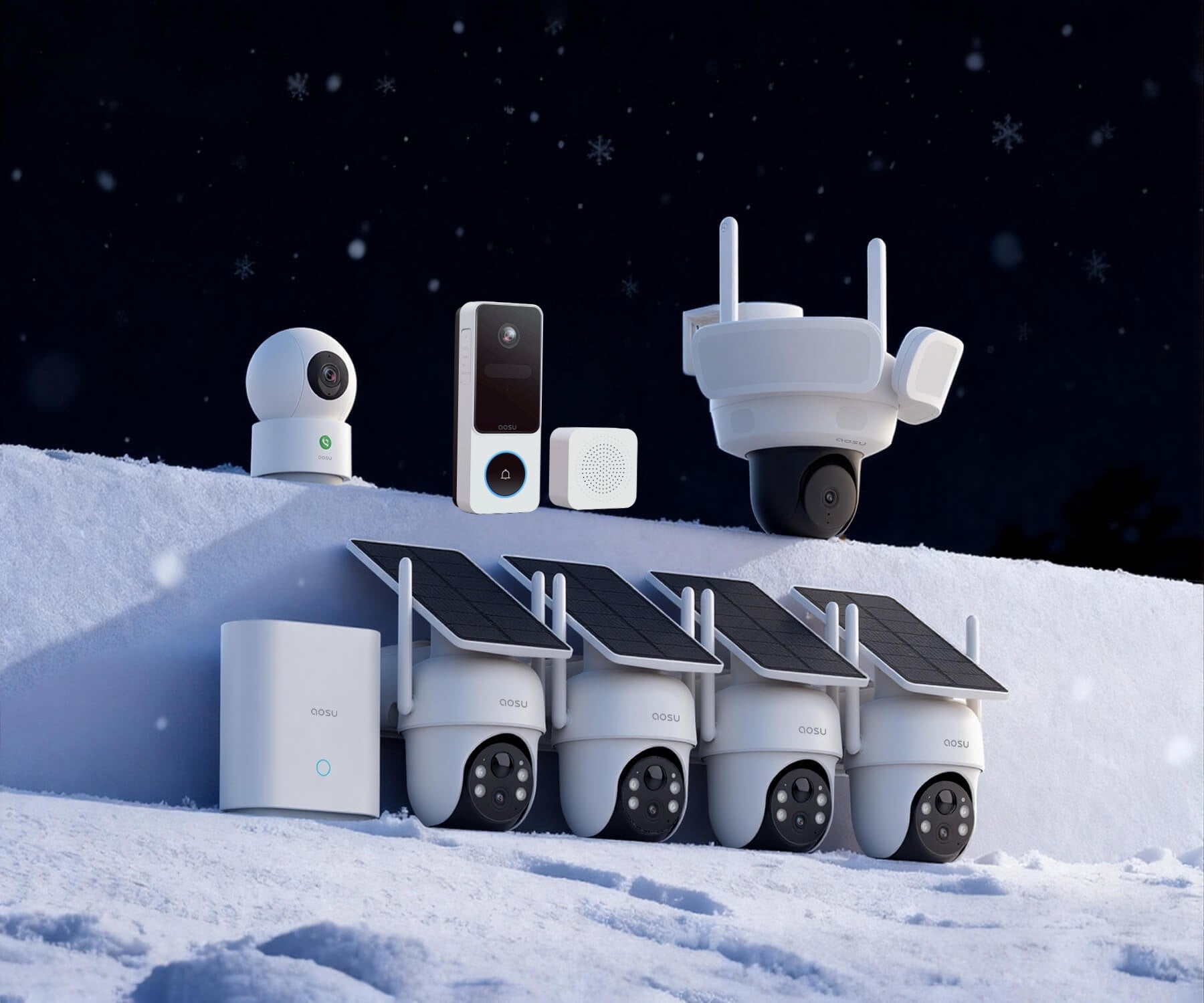 SolarCam D1 Classic Kit + Video Doorbell SE + Floodlight Cam Pro + IndoorCam P1 Pro