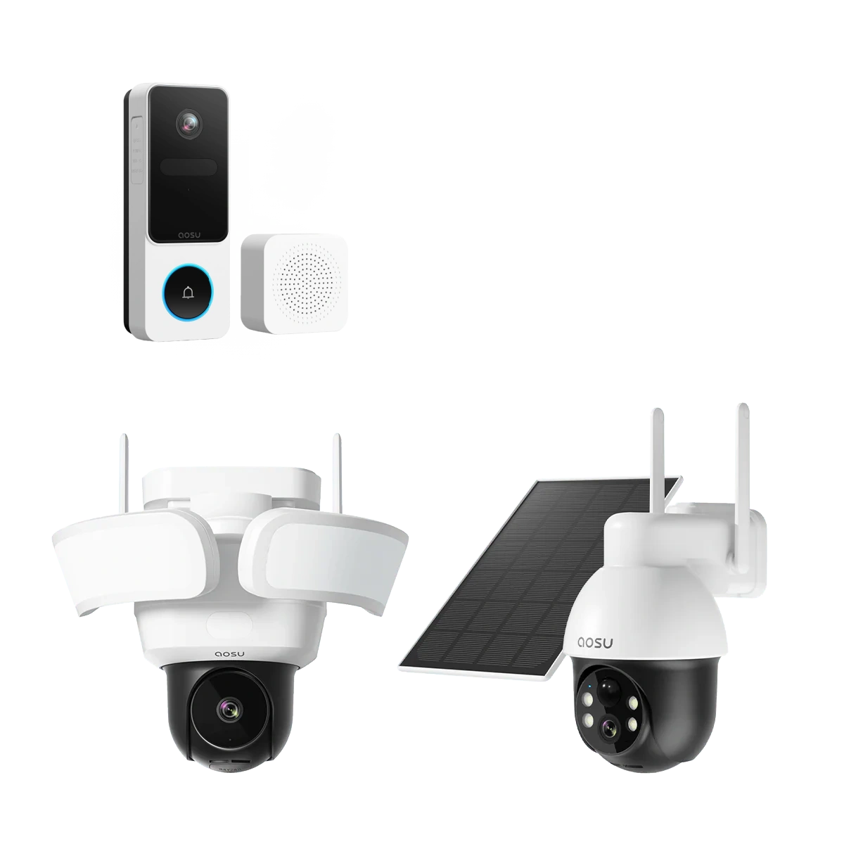 SolarCam D1 SE + Video Doorbell SE + Floodlight Cam Pro