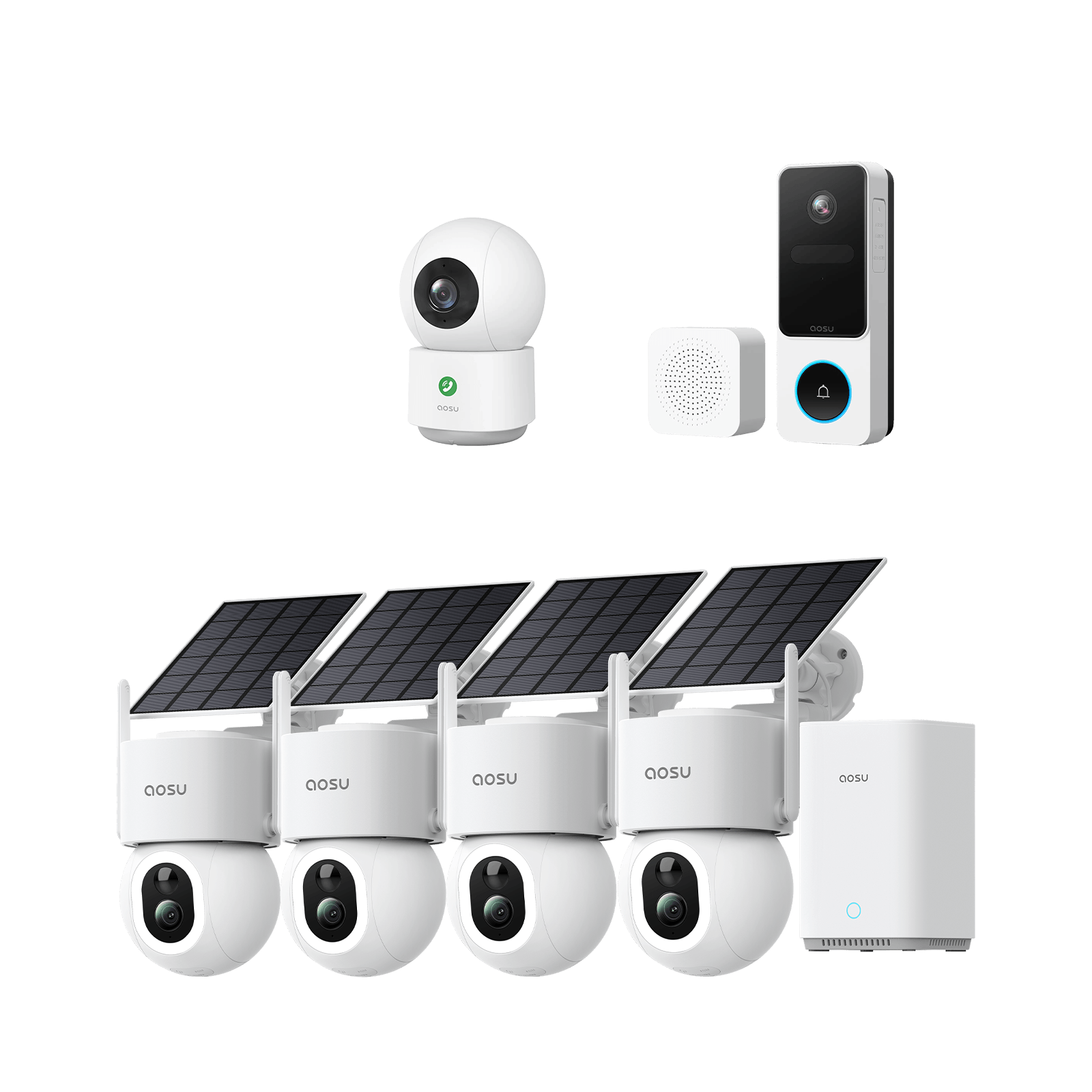 SolarCam D1 Max (Gen2. aosuBase) + Video Doorbell SE + IndoorCam P1 Pro