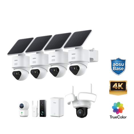 SolarCam T2 Ultra (New aosuBase System) + Video Doorbell Pro + Floodlight Cam Pro + IndoorCam P1 Pro
